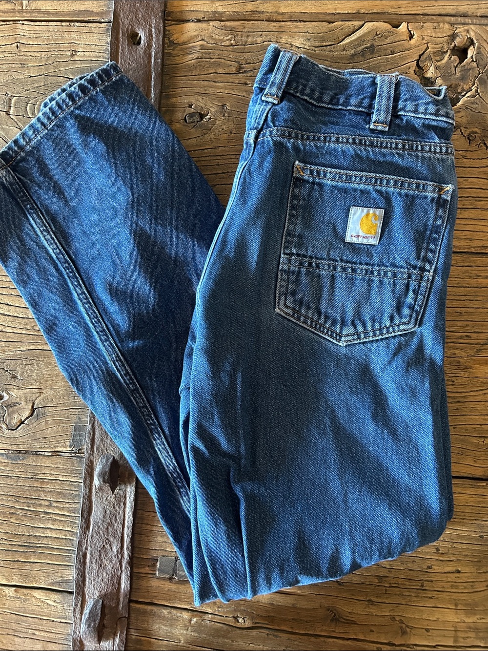 Carhartt Men's Indigo Blue Relaxed Fit Work Jeans